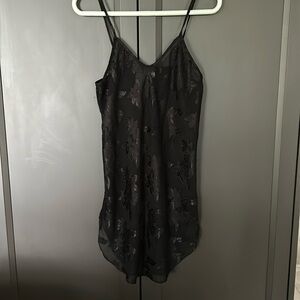 Black Slip / Negligee Sheer with Aplique - Size S- Excellent Condition